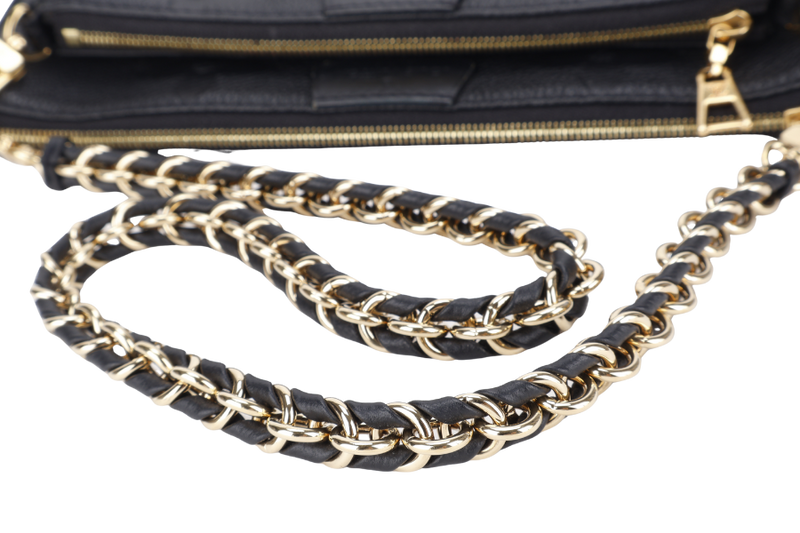LOUIS VUITTON M80399 MULTI POCHETTE ACCESSORIES BLACK GIANT MONOGRAM EMPREINTE LEATHER GOLD HARDWARE WITH CHAIN, STRAPS AND DUST COVER