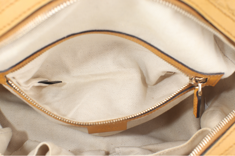 GUCCI MICROGUCCISSIMA JOY BOSTON BAG MUSTARD YELLOW LEATHER GOLD HARDWARE NO DUST COVER