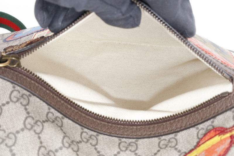 GUCCI ZIP GG SUPREME MESSENGER BAG BROWN CANVAS GOLD HARDWARE NO DUST COVER