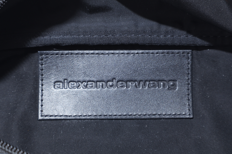 ALEXANDER WANG BLACK LAMBSKIN ATTICA BELT BAG SILVER AND BLACK HARDWARE NO DUST COVER