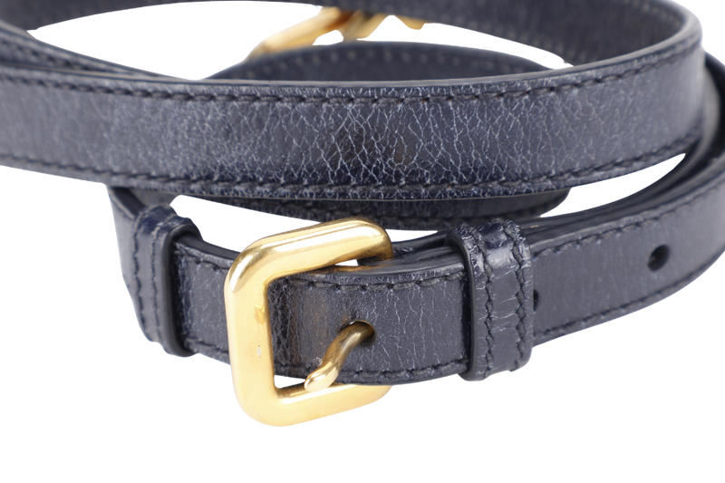 PRADA VITELLO SHINE 2-WAY SATCHEL BAG GOLD HARDWARE WITH STRAP, CARD AND DUST COVER