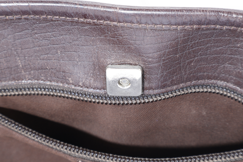 GUCCI TOTE BAG BROWN CANVAS SILVER HARDWARE NO DUST COVER