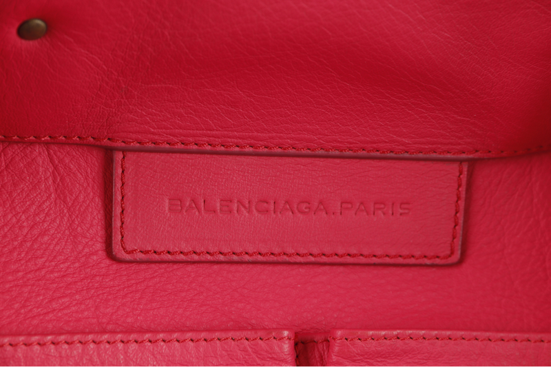 BALENCIAGA HOLIDAY A4 FUCHSIA LEATHER TOTE BAG WITH DUST COVER