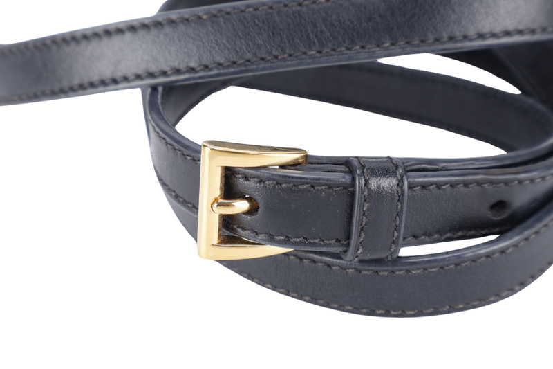 PRADA TOP HANDLE CROSSBODY SMALL BLACK SAFFIANO LEATHER GOLD HARDWRE WITH STRAPS AND CARD