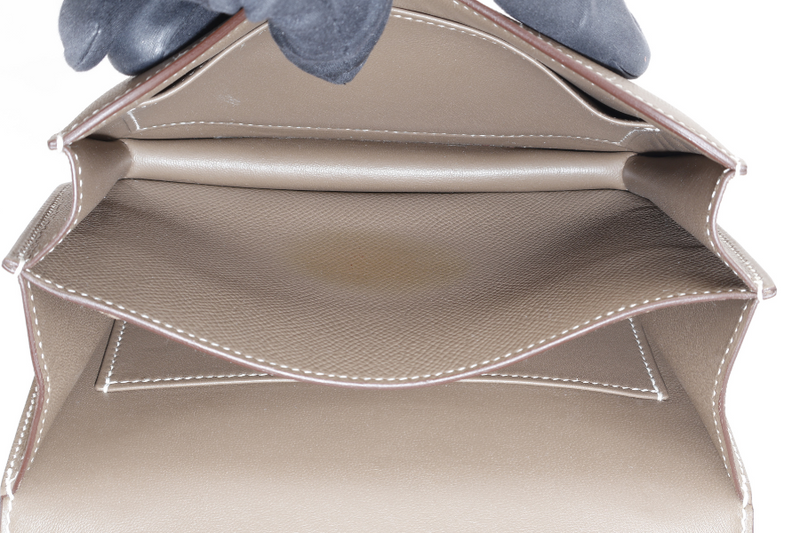 HERMES CONSTANCE 18 STAMP U (YEAR 2022) ETOUPE EPSOM GOLD HARDWARE WITH DUST COVER