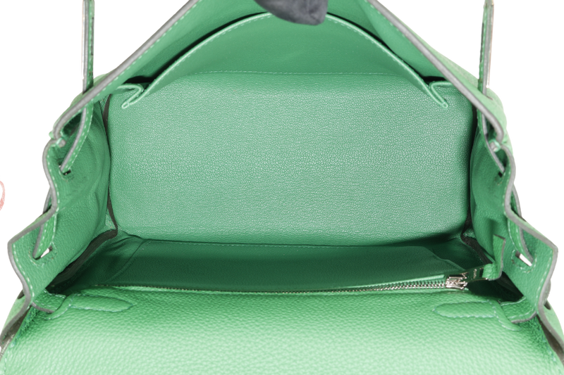 HERMES KELLY 25 STAMP Y (YEAR 2020) BAMBOO TOGO LEATHER SILVER HARDWARE WITH STRAPS, KEYS, LOCK AND DUST COVER