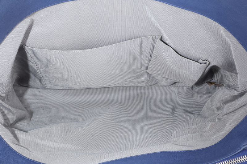 CHANEL TIMELESS SOFT SHOPPER TOTE BLUE CAVIAR LEATHER SILVER HARDWARE (1277xxxx) WITH DUST COVER