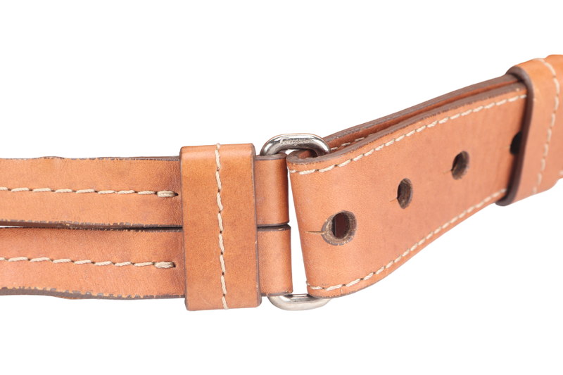SALVATORE FERRAGAMO MESSENGER BAG SPRING 2012 MENSWEAR BROWN LEATHER WITH CANVAS SILVER HARDWARE NO DUST COVER