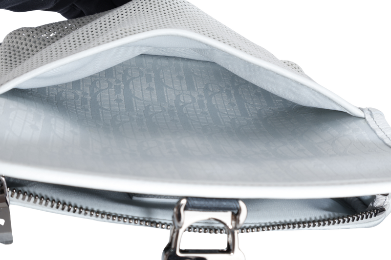 CHRISTIAN DIOR 8 DIOR AND PARLEY ICE PARLEY OCEAN NYLON STRAPS BAG SILVER HARDWARE WITH DUST COVER