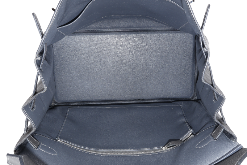HERMES BIRKIN 40 TOGO LEATHER ETAIN SILVER HARDWARE STAMP K (YEAR 2007) WITH DUST COVER, RAINCOAT, PADLOCK AND KEYS