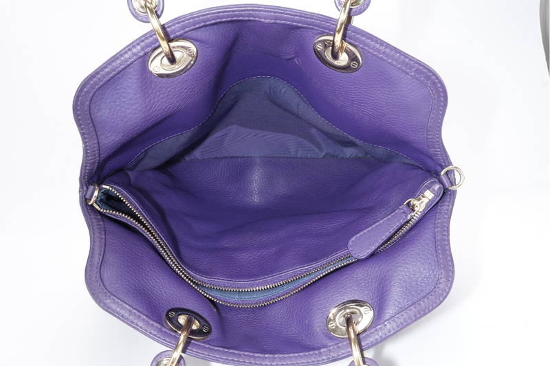 CHRISTIAN DIOR GRANVILLE PURPLE CALF LEATHER GOLD HARDWARE 17-BO-0173 WITH DUST COVER AND STRAPS