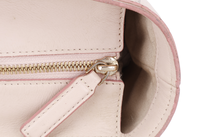 MCM PINK VISETOS LEATHER TOTE BAG GOLD HARDWARE WITH CARD