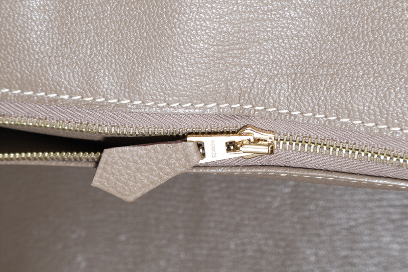 HERMES BIRKIN 30 STAMP Z (YEAR 2021) ETOUPE TOGO LEATHER GOLD HARDWARE WITH KEYS, LOCK AND DUST COVER