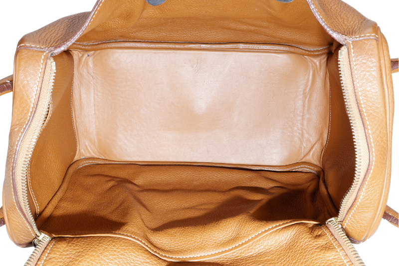 HERMES LINDY 34 STAMP K SQUARE (YEAR 2007) GOLD CLEMENCE LEATHER GOLD HARDWARE WITH DUST COVER