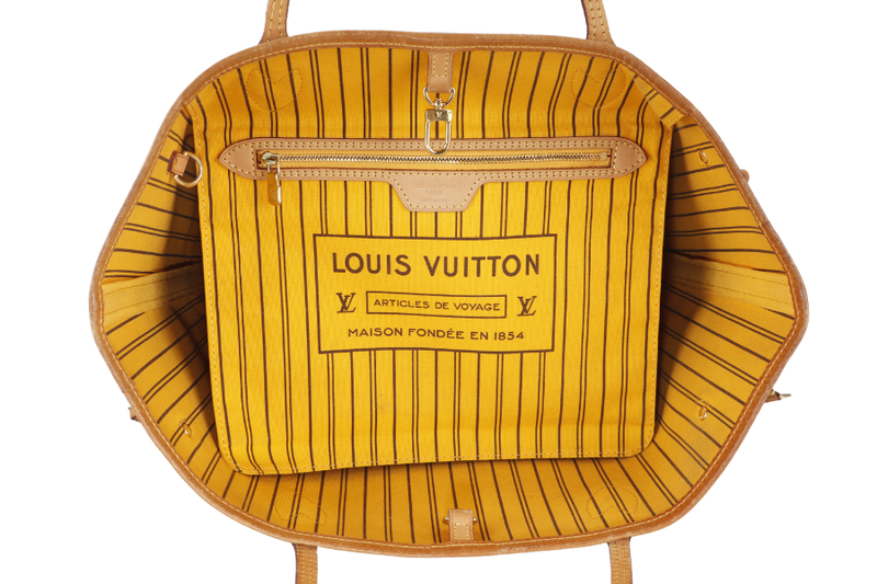 LOUIS VUITTON NEVERFULL MM (M46987) MONOGRAM CANVAS GOLD HARDWARE WITH POUCH