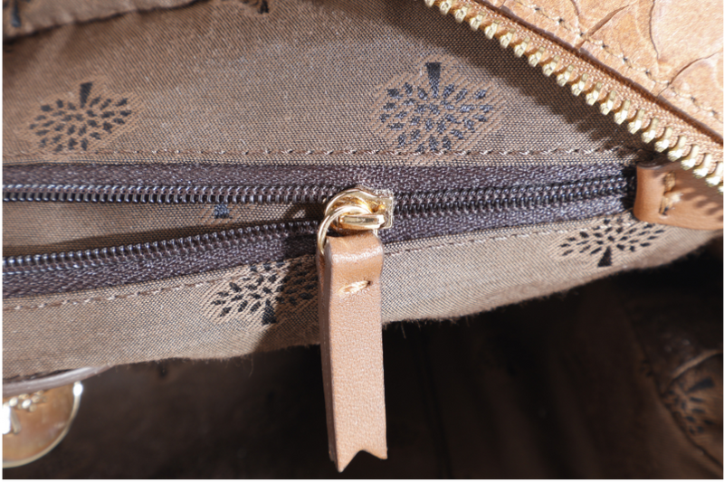 MULBERRY MAISIE BROWN SNAKE PRINT SHOULDER BAG WITH GOLD HARDWARE WITH DUST COVER