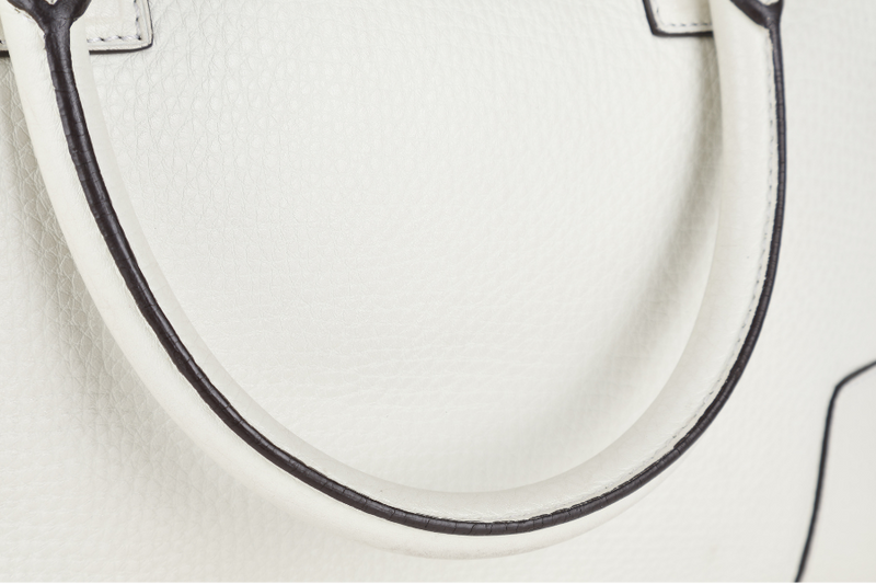 LOEWE AMAZONA 36 WHITE CALF LEATHER GOLD HARDWARE WITH DUST COVER