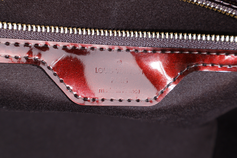 LOUIS VUITTON M91567 AVALON MM AMARANTE MONOGRAM VERNIS LEATHER GOLD HARDWARE WITH DUST COVER