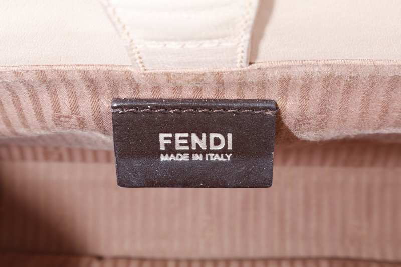 FENDI 8BH253-V0D 2 JOURS (148-2566) PINK & SILVER SAFFIANO LEATHER SILVER HARDWARE WITH DUST COVER