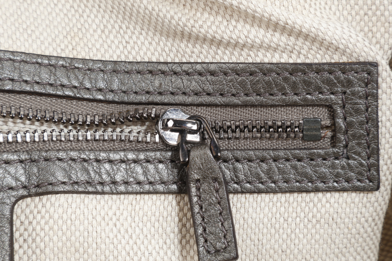 GUCCI SOHO INTERLOCKING G TOTE BAG DARK GREEN LEATHER RUTHENIUM HARDWARE WITH DUST COVER