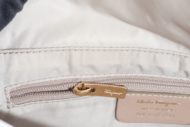 SALVATORE FERRAGAMO PINK CANVAS LEATHER CROSSBODY BAG GOLD HARDWARE NO DUST COVER