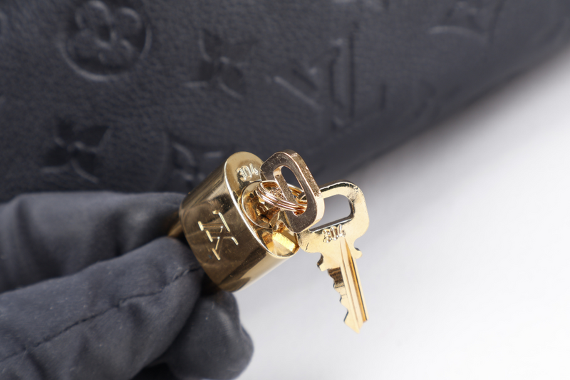 LOUIS VUITTON LUMINEUSE PM BLACK MONOGRAM EMPREINTE LEATHER GOLD HARDWARE WITH PADLOCK, KEYS , STRAPS AND DUST COVER