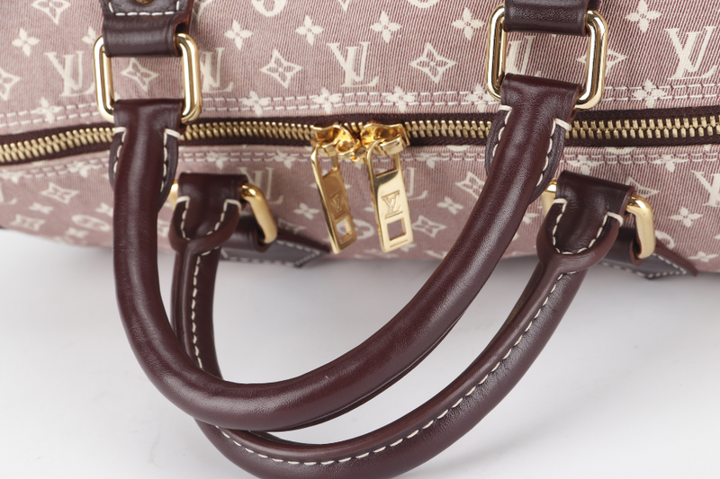 LOUIS VUITTON SPEEDY BANDOULIERE 30 (MB3140) MINI LIN CANVAS GOLD HARDWARE WITH STRAP AND DUST COVER