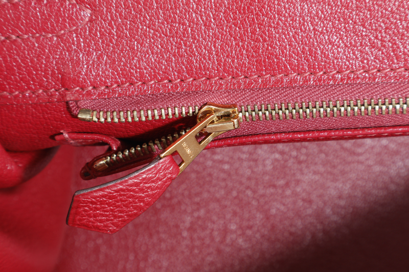 HERMES BIRKIN 25 ROUGE GRENAT TOGO GOLD HARDWARE STAMP C (YEAR 2018) WITH KEYS&LOCK, RAINCOAT, CARE CARD, DUST COVER AND BOX