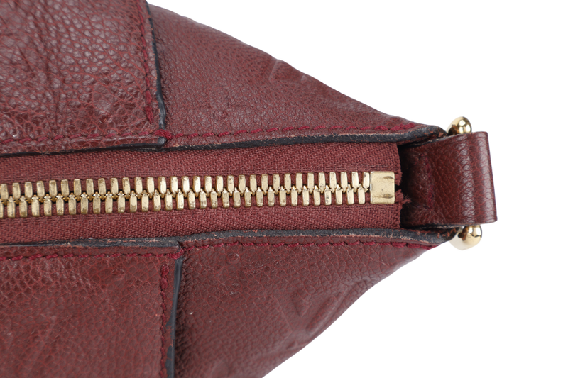 LOUIS VUITTON LUMINEUSE PM (M93413) BURGUNDY MONOGRAM EMPREINTE GOLD HARDWARE WITH DUST COVER