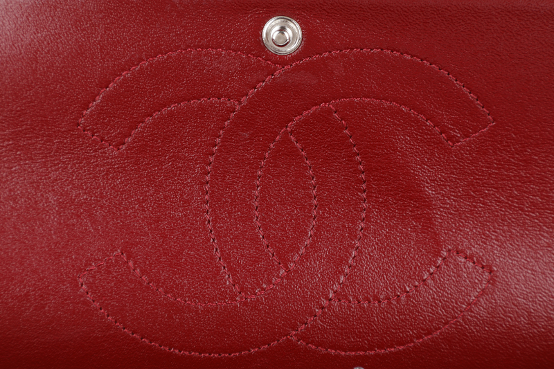CHANEL 2.55 REISSUE (2025xxxx) BURGUNDY PATENT CAVIAR LEATHER RUTHENIUM HARDWARE WITH CARD NO DUST COVER