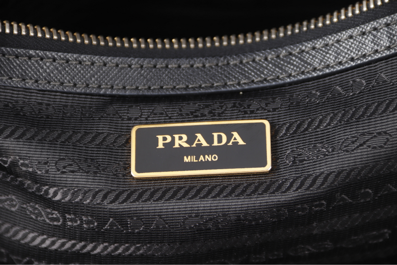 PRADA SAFFIANO LUX BLACK LEATHER (BN2274) GOLD HARDWARE WITH STRAPS, CARD AND DUST COVER