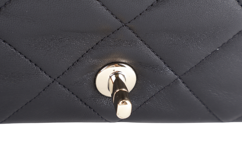 CHANEL CHAIN AROUND SHOULDER BAG (NPL1xxxx) BLACK LAMBSKIN GOLD HARDWARE WITH DUST COVER, BOX AND PAPER BAG