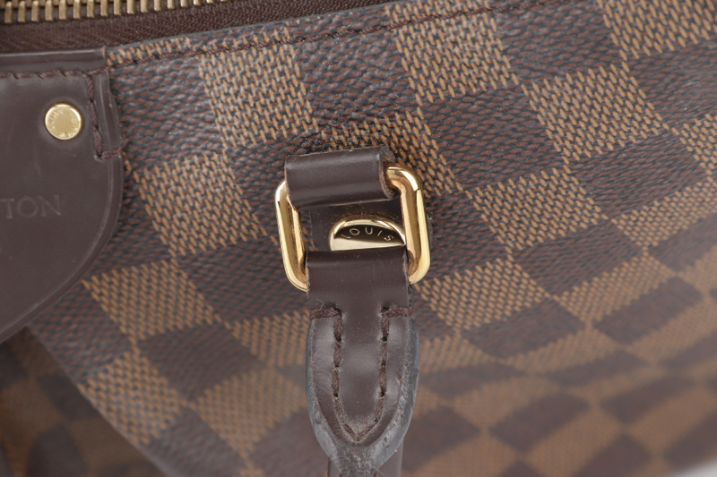 LOUIS VUITTON SIENA MM (N41546) DAMIER EBENE CANVAS GOLD HARDWARE WITH STRAPS AND DUST COVER