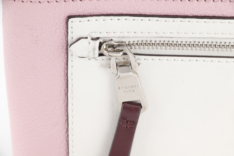 GIVENCHY DUETTO CROSSBODY BAG BURGUNDY AND SILVER HARDWARE WITH DUST COVER