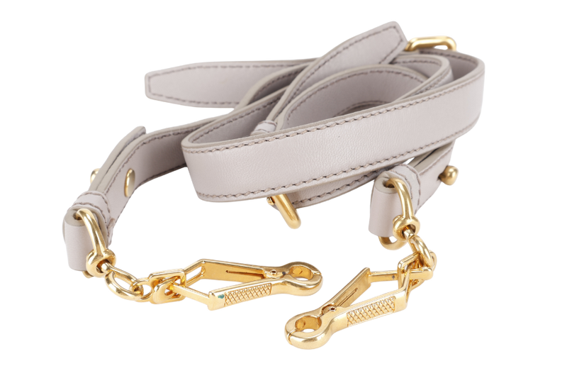 MIU MIU GREY TURNLOCK TOP HANDLE MATELASSE LEATHER 2WAY BAG GOLD HARDWARE WITH LEATHER STRAPS NO DUST COVER