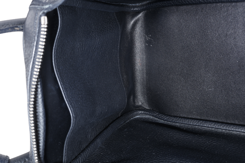 HERMES LINDY 30 BLACK CLEMENCE LEATHER PALLADIUM HARDWARE [STAMP X ( YEAR 2016)] WITH DUST COVER