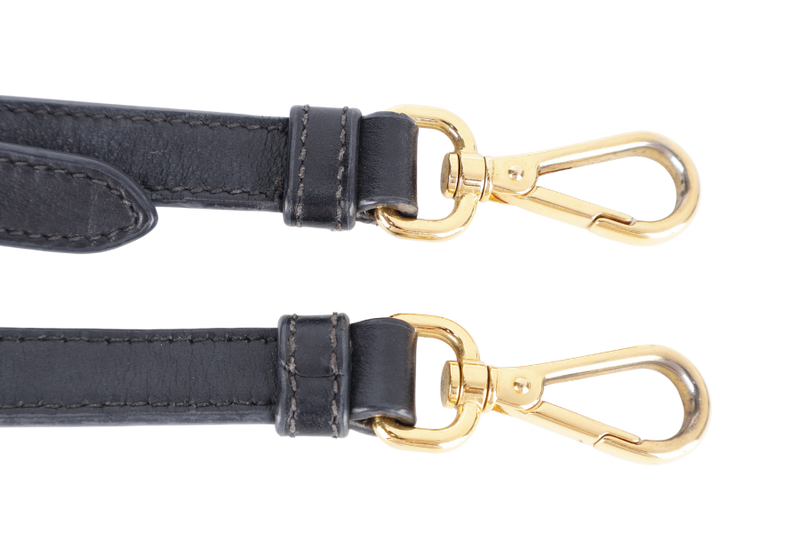 PRADA TOP HANDLE CROSSBODY SMALL BLACK SAFFIANO LEATHER GOLD HARDWRE WITH STRAPS AND CARD