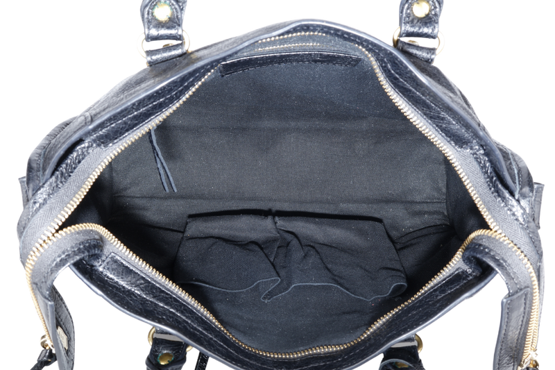 BALENCIAGA CITY SMALL BLACK LEATHER GOLD HARDWARE NO DUST COVER