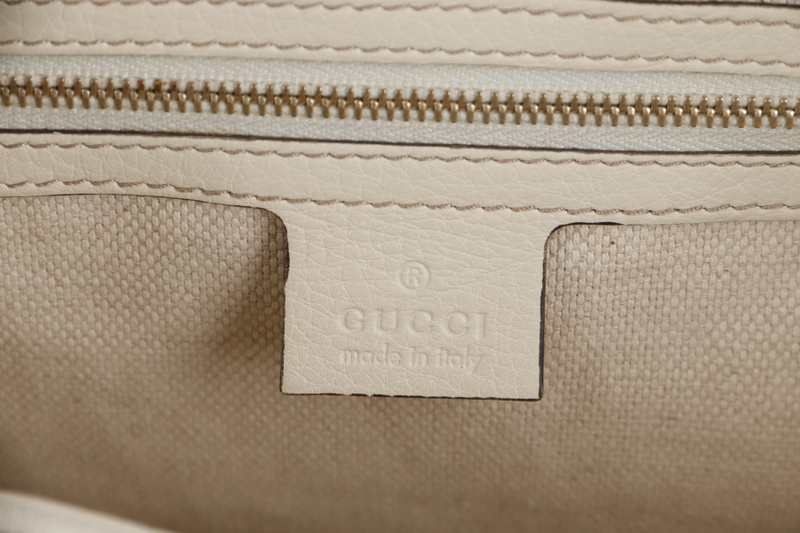 GUCCI DIANA BAMBOO TOP HANDLE (282317 203998) LARGE GG CANVAS SILVER HARDWARE NO DUST COVER