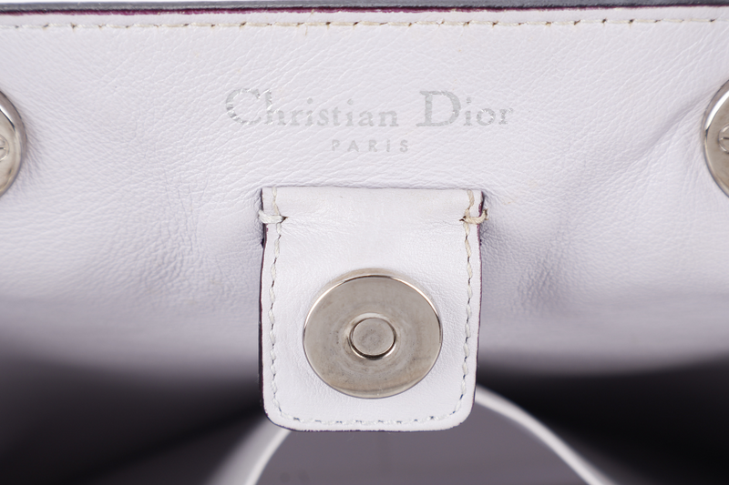 CHRISTIAN DIOR DIORSSIMO TRI COLOR LAMBSKIN BAG SILVER HARDWARE (09-MA-1112) WITH POUCH, STRAPS AND DUST COVER