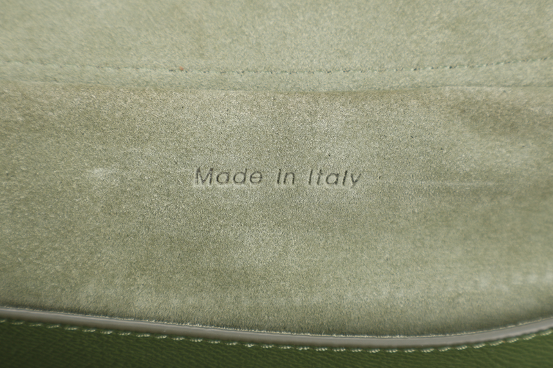 CELINE MICRO BELT BAG GREEN LEATHER GOLD HARDWARE WITH STRAPS AND DUST COVER