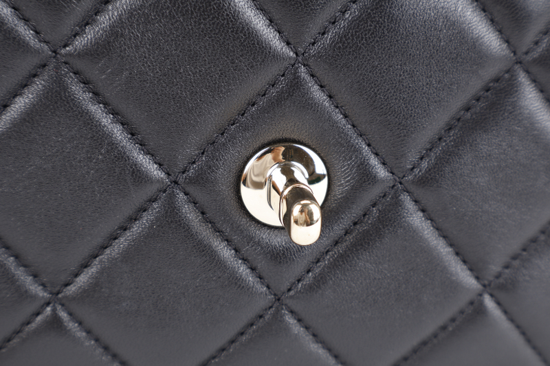 CHANEL TRENDY CC BLACK LAMBSKIN LIGHT GOLD HARDWARE (3126xxxx) WITH CARD, CARE BOOK, DUST COVER AND BOX