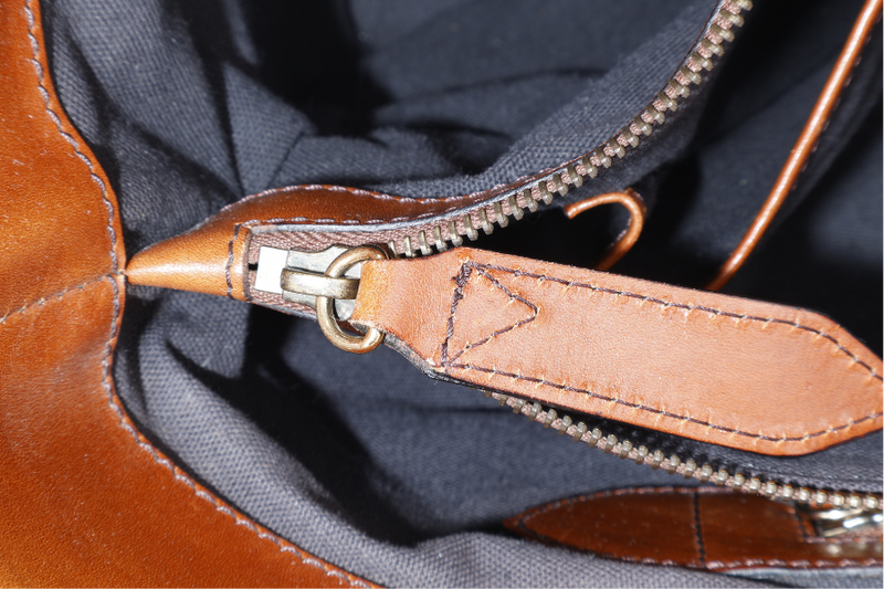 BURBERRY LYNHER CHECK BRIDLE LEATHER TOTE WITH DUST COVER