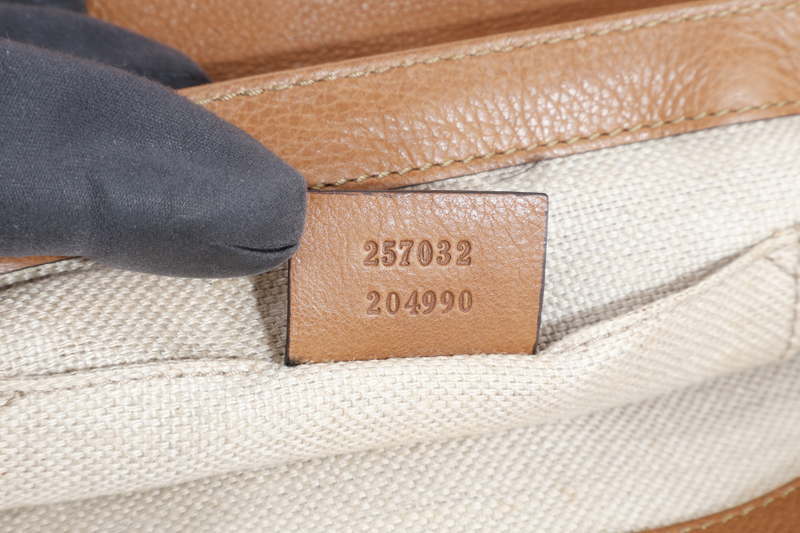 GUCCI VINTAGE BEIGE AND BROWN GG CANVAS MARRAKECH EVENING BAG GOLD HARDWARE WITH DUST COVER