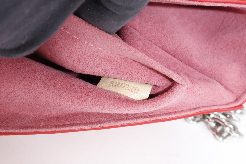 LOUIS VUITTON M50523 TWIST MM RED MEDIUM EPI LEATHER SILVER HARDWARE WITH DUST COVER