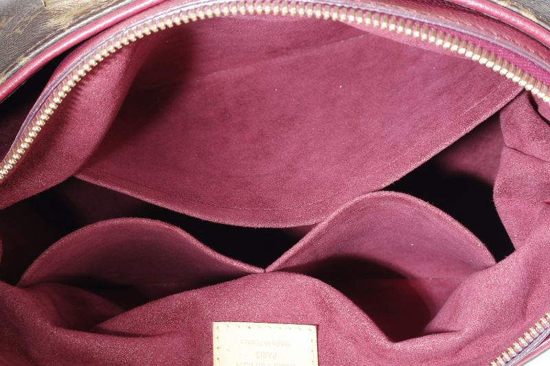 LOUIS VUITTON PALLAS MM MONOGRAM CERISE INTERIOR CANVAS GOLD HARDWARE WITH STRAPS AND DUST COVER