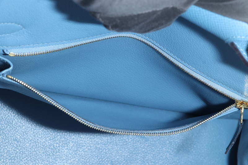 HERMES BIRKIN 30 BLUE PARADISE EPSOM GOLD HARDWARE STAMP C (YEAR 2018) WITH KEYS, LOCK, RAINCOAT AND DUST COVER