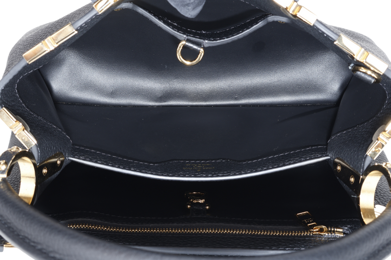 LOUIS VUITTON M54663 CAPUCINES MM BLACK LEATHER GOLD HARDWARE NO DUST COVER