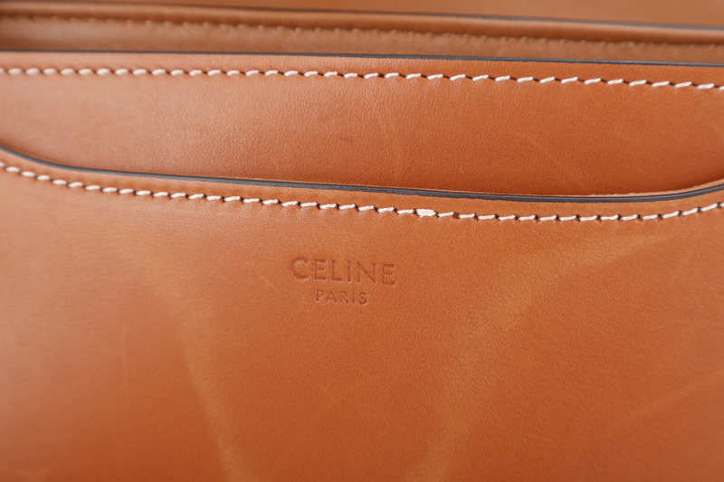 CELINE BESACE MEDIUM 16 NATURAL CALFSKIN LEATHER GOLD HARDWARE WITH DUST COVER