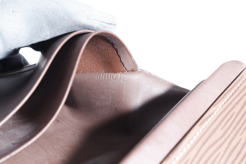 LOUIS VUITTON WALLET BROWN EPI LEATHER SILVER HARDWARE NO DUST COVER